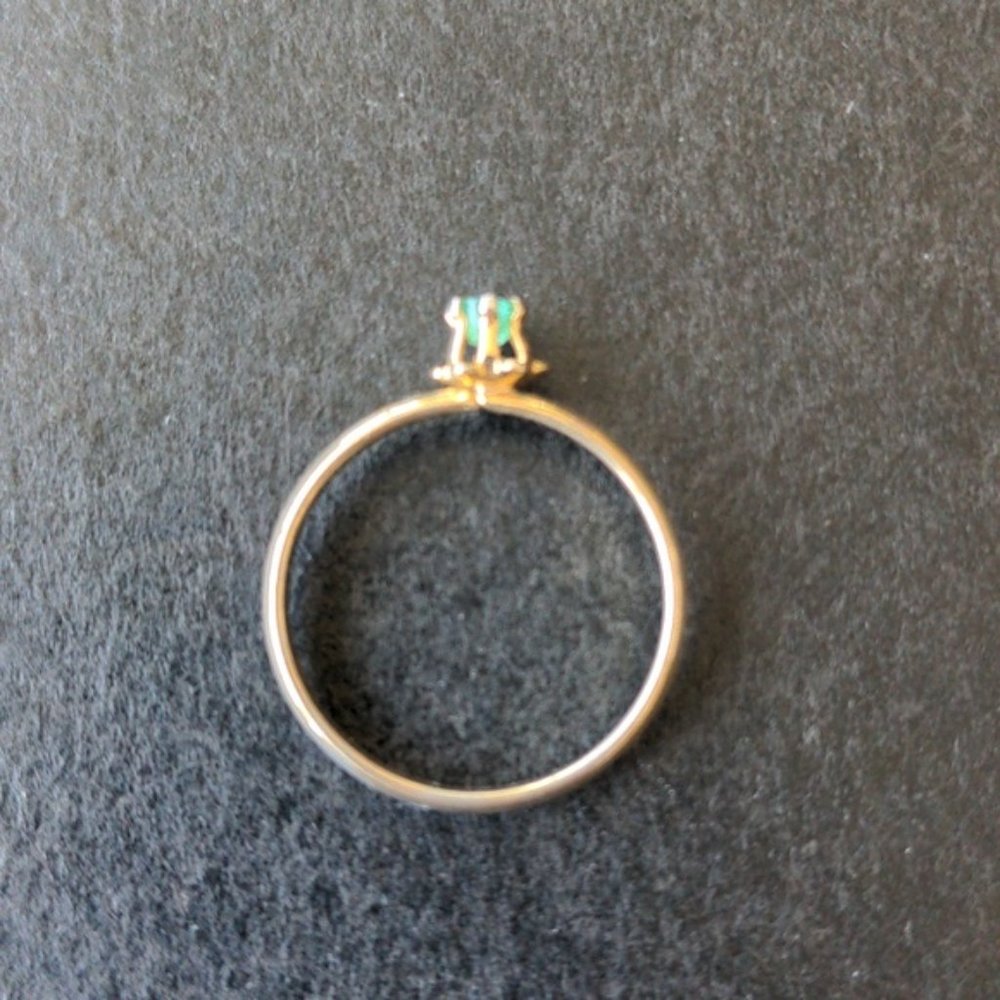 Vintage handmade ring with Colombian emerald stone, size 6 - Picture 3 of 11